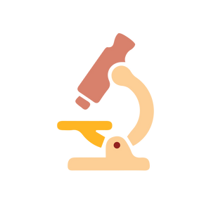 Colorful microscope icon for soil sample analysis