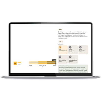 UNDR report on a laptop showing the gold element card