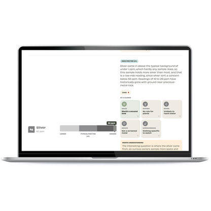 UNDR report on a laptop showing the silver element card